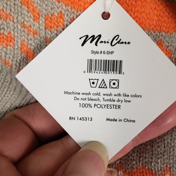 NWT Mari Clare Sherpa Lined Knit Winter Reindeer Design No-Slip Slipper Socks - Picture 5 of 6